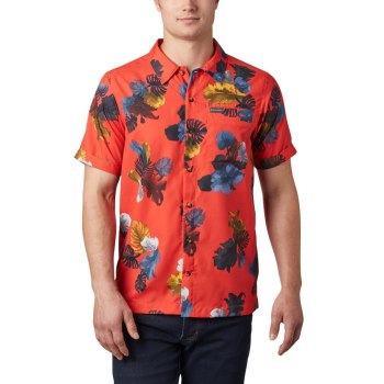 Columbia Outdoor Elements Short Sleeve Print, Camisa Rojos Para Hombre | 638409-AVS